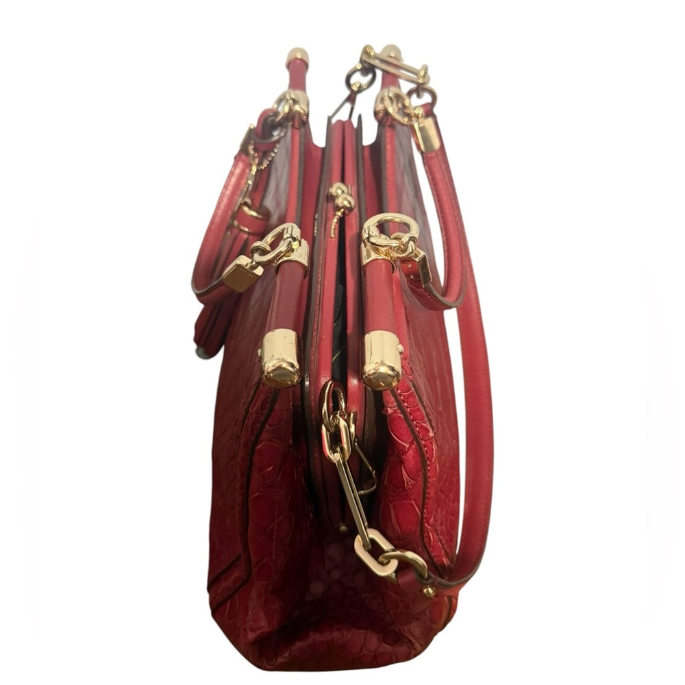 Coach Madison Carrie Croc Classic Embossed Kisslock in Red - Picture 10 of 16